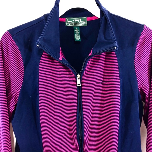 LRL Lauren Active Full Zip Jacket Sweater Size L - Picture 2 of 5
